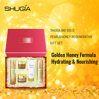 Coffret de soins SHUGIA Gold Pearl Honey, nettoyant moussant fin, améliore l'élasticité de la peau, réduit les pattes d'oie, lisse la peau rugueuse