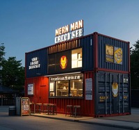 Contenedor de Cocina Móvil, Opciones de 10 pies, 20 pies y 40 pies para Restaurantes, Bares, Cafeterías, Centros Comerciales, Dormitorios y Supermercados al Aire Libre
