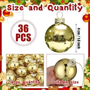 En stock Boule de Noël en plastique pour ornement de Noël 4cm-20cm Boule de Noël en plastique brillant Boule de Noël plaquée lumineuse Ornements d'arbre de Noël - Product Image 3