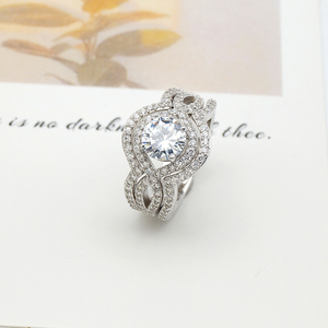 <strong>Stacking</strong> Crystal <strong>Silver</strong> Engagement Wedding Jewelry Stackable for Bride Women Finger <strong>Ring</strong> <strong>Silver</strong> <strong>Stacking</strong> <strong>Rings</strong> - Product Image 1