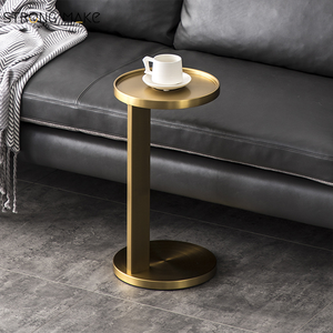 Luxury Designer Nordic Sofa Arm Tray <strong>Table</strong> Modern Living Room Furniture <strong>Round</strong> End <strong>Bedside</strong> Gold Chair Side Coffee <strong>Tables</strong> - Product Image 3
