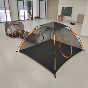 Kangna Tragbares Atmungsaktives Katzen-Spielhaus Zelt mit <span class=keywords><strong>Pop</strong></span>-<span class=keywords><strong>up</strong></span>-Tunnel Abnehmbar Waschbar Kartonverpackt für Innen-/Außenbereich - Product Image 2