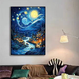 Home Dekorative Malerei Sternennacht Ernte Sonnenblume Berühmte Grafik Wohnzimmer Schlafzimmer Esszimmer hängen abstrakte Wand kunst