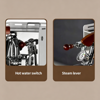 Cafetera Profesional WARM de Acero Inoxidable con Calderas Dobles, Cabezal de Preparación E61, Máquina de Café Espresso Comercial con Espumador de Leche