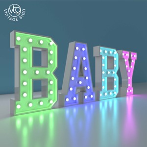 4 pieds Rgb grande lettre métal blanc chapiteau lettres - Product Image 3