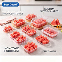 Barquette en plastique transparente recyclable personnalisée pour fruits, emballage jetable en coquille pour pastèque coupée, fruits frais, qualité alimentaire