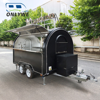 Remolque de Comida Móvil ONLYWE, Camión de Pizza Totalmente Equipado, Remolque de Catering con Aprobación EU COC y US DOT