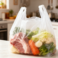 Sacs en plastique PE jetables personnalisés et colorés avec impression en gravure, logo personnalisé, sac de shopping en forme de gilet