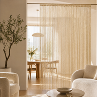 Rideau à franges décoratif en polyester avec passe-tringle 100x200cm pour porte et séparateur de pièce, vente en gros
