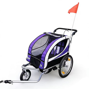 Remorque de vélo pliable à deux <span class=keywords><strong>places</strong></span> : poussette extérieure pour <span class=keywords><strong>2</strong></span> enfants (18 mois et plus), nouveau porte-bagages et accessoire de vélo - Product Image 3