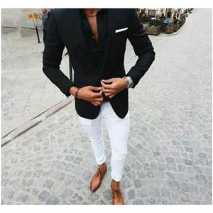 black coat pant and white shirt