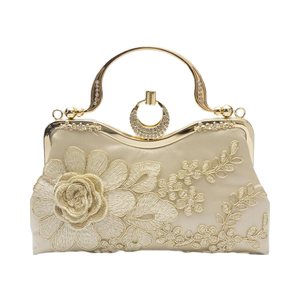 Bolso de Mano CORIOS para Mujer, Impermeable, de Poliéster, con Bordado Floral, Estilo Vintage, para Novia, Boda, Elegante - Product Image 1