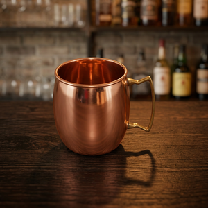 Mug Moscow Mule en cuivre pur, vaisselle à cocktail, vaisselle de service, cuivre martelé, placage poli, fait main, antique, brosse de nettoyage - Product Image 3
