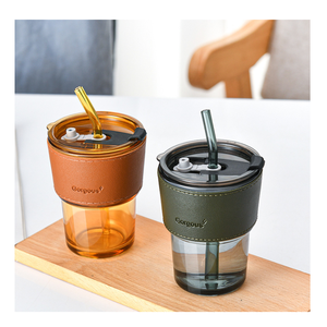 Tazza di <span class=keywords><strong>caffè</strong></span> di grande capacità minimamente progettata con sigillo antipolvere <span class=keywords><strong>e</strong></span> bambù di paglia ambrata torna a scuola - Product Image 4