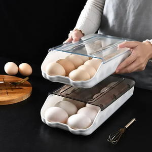 <b>Egg</b> <b>Storage</b> Box Rolling Anti-squeeze Refrigerator Multi-layer <b>Storage</b> Container for Food Ingredients - Product Image 4