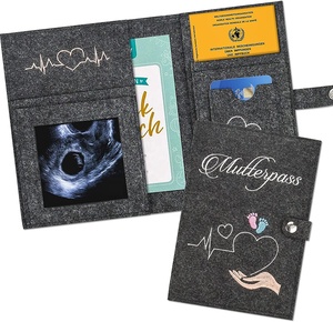 高级毛毡Mutterpass封面德国孕妇护照封面，用于组织日志超声图像或保险卡 - Product Image 1