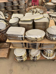 Platos Blancos Dorados a Precio Económico, Juego de Vajilla de Porcelana, Tazones y Tazas, Venta por Tonelada, Juego de Vajilla Cf-cm17 - Product Image 4