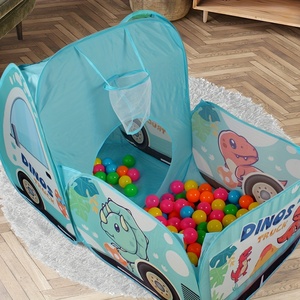 Tienda de Campaña de Poliéster Resistente con Diseño de Malla Transpirable, Tienda de Juegos Infantil con Diseño de Dinosaurio Azul y Aro de Baloncesto - Product Image 3