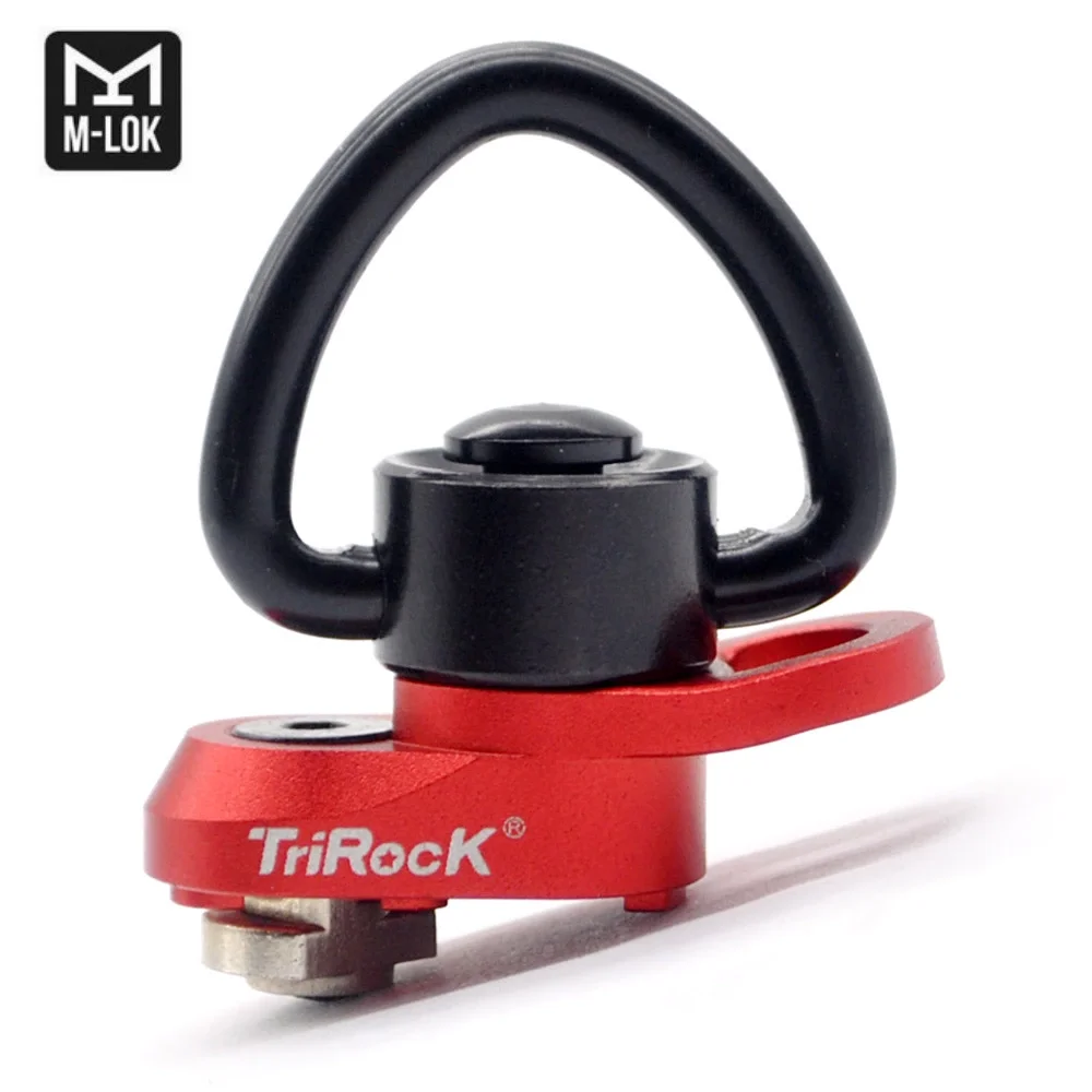 Trirock optional Keymod/M-LOK Heart-Shape Push Button QD sling swivel w/ Red/FDE/Black Base Mount Clever Hole for Snap Clip Hook