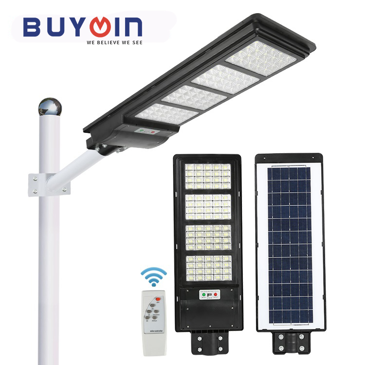 Уличная Водонепроницаемая дорожная лампа, интегрированный уличный фонарь на солнечной батарее с датчиком движения и дистанционным управлением, солнечные фонари 150 Вт
