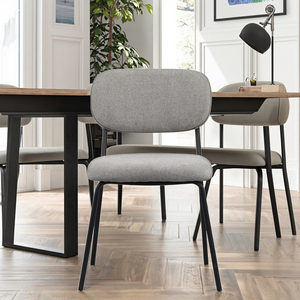 Sedie da Pranzo Moderne per il Tempo Libero, Stile Mid-Century con Gambe in Metallo, Design Morbido per Soggiorno, Facile Montaggio - Product Image 5