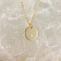 Dernier design d'usine Logo personnalisé Collier à pendentif en or 18 ct Collier à disque en acier inoxydable estampillé symbole point-virgule en or