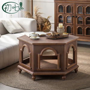 Yan Yujia Vintage Coffee <b>Table</b> <b>Walnut</b> Wood Storage Living Room Side <b>Table</b> - Product Image 1