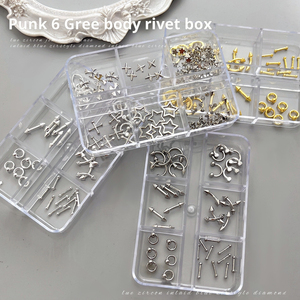 Breloques clous d'oreille cœur punk en métal, style crochet, bijoux 3D pour ongles, pour nail art portable - Product Image 5