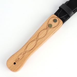 Pala larga de PU con mango de madera para adultos, accesorios SM, pala para látigos con tiras de hoja de sauce - Product Image 2