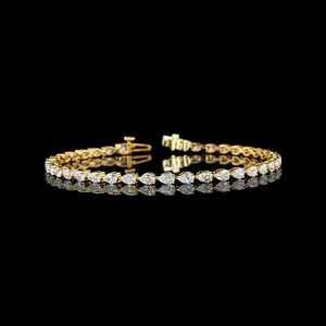 Bracelet tennis en diamant de culture Pear Lab-Grown, style East-West, durable, faible MOQ, élégant, en argent sterling 925 - Product Image 2