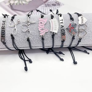 New Nurse <strong>Teacher's</strong> Day Greetings Greetings <strong>Bracelet</strong> Commemorative Nurse Ecg <strong>Bracelet</strong> Stethoscope Braided <strong>Bracelet</strong> - Product Image 2