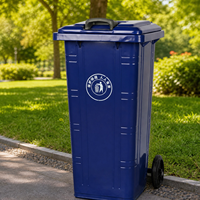 Conteneur à déchets en acier robuste de grande capacité 240L, écologique pour l'extérieur, pour chantier de construction, poubelle industrielle
