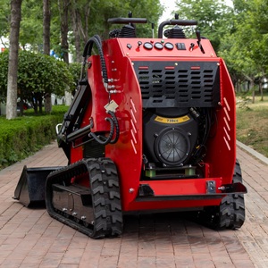 High Flow Design 23hp Rubber Track Crawler Wielen <span class=keywords><strong>Mini</strong></span> Skid Stuurlader Diesel Benzine Voorlader Met Emmer Grijper - Product Image 3