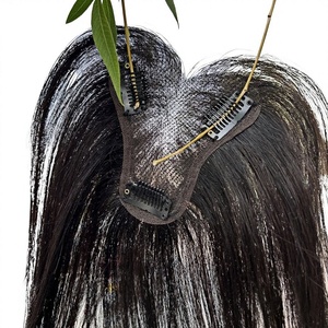 วิกผมผู้หญิง แฮร์พีชติด<span class=keywords><strong>ผม</strong></span>ด้านบน แบบคลิปหนีบ เพิ่มวอลลุ่ม <span class=keywords><strong>ผม</strong></span>ฟู <span class=keywords><strong>ผม</strong></span>แท้ 100% ปิดผมขาว น้ำหนักเบา มีหน้าม้า - Product Image 1