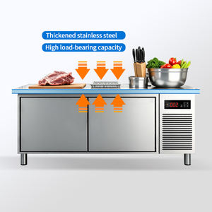 Banco de trabajo de cocina comercial de acero inoxidable de dos puertas de 1,8 m, enfriador bajo encimera, <span class=keywords><strong>congelador</strong></span>, refrigerador, mesa de trabajo, <span class=keywords><strong>nevera</strong></span> - Product Image 5