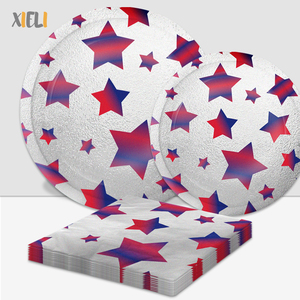Juego de fiesta desechable patriótico servilleta con placa láser para fiesta de celebración del <span class=keywords><strong>4</strong></span> de <span class=keywords><strong>julio</strong></span> - Product Image 1