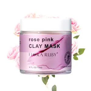 Masker tanah liat mawar merah muda, masker Pembersih lumpur perawatan wajah dan Masker Tubuh