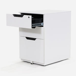 משרד רהיטים פלדה 3 מגירה ארון קבצים נייד תחת שולחן ארון לבן ארון מתכת עם מנעול - Product Image 3