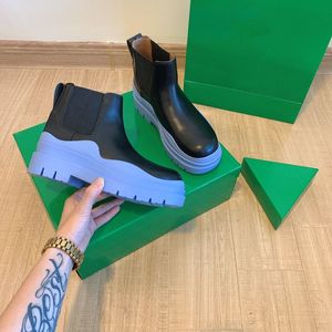 Women <b>Platform</b> Chelsea Snow <b>Boots</b> Slip-On Thick Sole Genuine Leather Rubber Elastic Side Waterproof Anti-Slip Casual Ankle <b>Boots</b> - Product Image 4