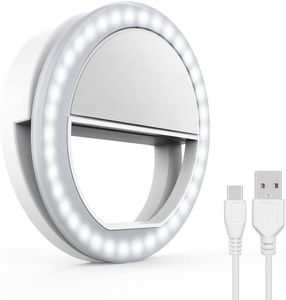 Anneau lumineux LED à variateur pour Selfie, pour téléphone, tablettes, ordinateurs portables, appareil photo, vidéo, Rechargeable - Product Image 1