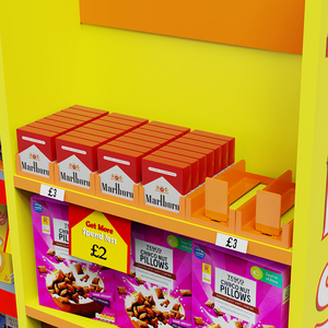 Sistema de exhibición inteligente con empujador deslizante para estanterías, para dispensador de monedas de juegos, juguetes, nicotina, chicle, productos sin humo, cigarrillos y tabaco - Product Image 1