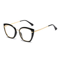 Nouvelles montures de lunettes œil-de-chat solides et tendance pour femmes, verres photochromiques uniques anti-lumière bleue