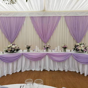 Jupe de table jetable 100% polyester imperméable et résistante à l'huile, taille personnalisée pour mariage, fête, banquet, hôtel, décoration intérieure, événements - Product Image 6