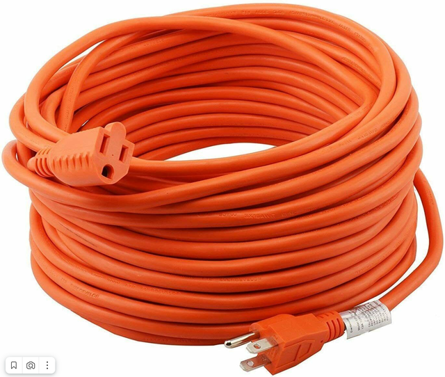 Outdoor Extension Cords SJTW 16/3 AWG Orange Heavy Duty 100FT Extension Cord