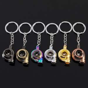 Manufacture Wholesale Custom Logo Design Creative Mini Turbo Turbocharger Keychain Spinning Turbine Key Chain Car <b>Keyring</b> - Product Image 1