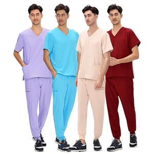 XINYQNGYI Ensemble de blouses médicales pour hommes en tissu sergé 4 directions à séchage rapide, pyjamas chirurgicaux pour clinique médicale, hiver - Product Image 1