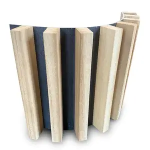 FEYT Noise Cancelling Wooden Slat Curving Acoustic Wall Panel Soundproof Wall Panels Sound Absorbing Polyester Akupanel