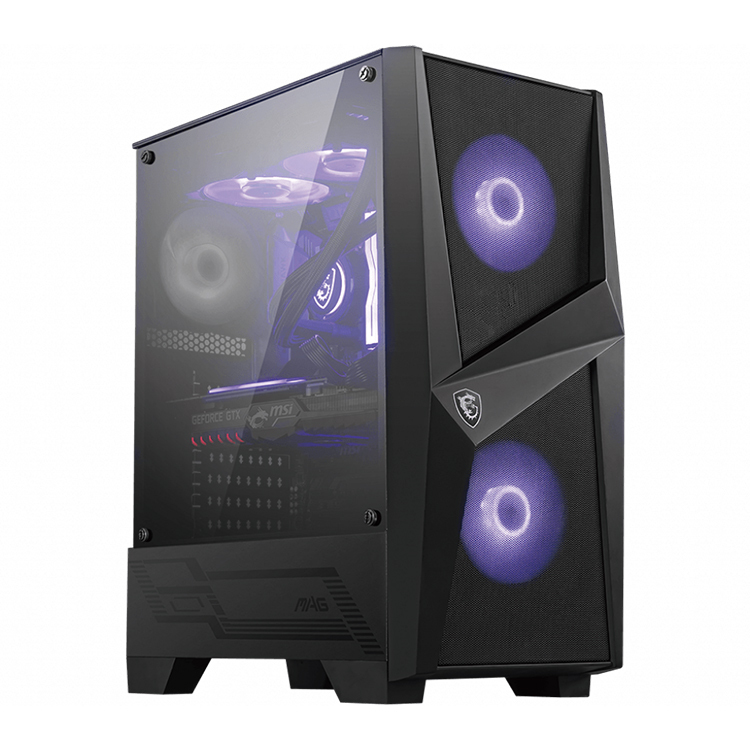 Корпус MSI MAG FORGE 100M Mid Tower с RGB-подсветкой для игрового настольного компьютера, поддержка форм-фактора ATX / mATX / Mini-ITX