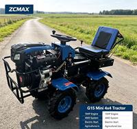 Mini tracteur de jardin 4x4 de 15 CV, 420 cm³, 4 temps, essence, petit tracteur agricole avec attelage 3 points