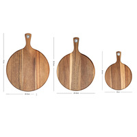 Ensemble de planches à découper personnalisées en bois d'acacia, planche à découper en bois pour la cuisine, ensemble de planches à pizza multifonctionnelles pour un usage domestique